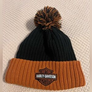 Harley-Davidson Black and Orange Knit Hat